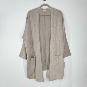 Donni. Open Front Sweater Cardigan Cream Gray One Size Fits All